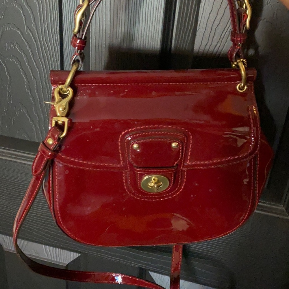 Coach deep burgundy 2 strap